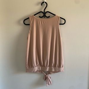 Susana Monaco Light Pink Tank Top with Cut Out Tied Back